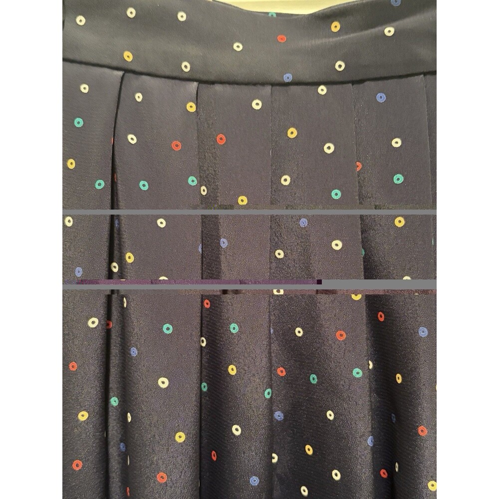 Vtg Talbots Pleated Skirt Rainbow Dot 80s 90s Sz 4 USA Soft Silky Light Kidcore
